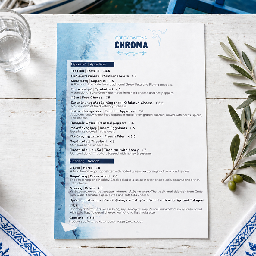 restaurant menu design